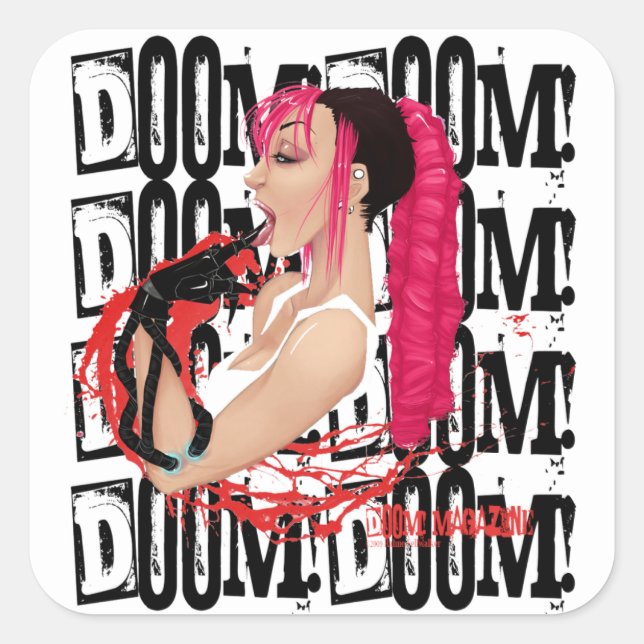Carré DOOM ! Sticker noir pour magazine "Z" (Devant)