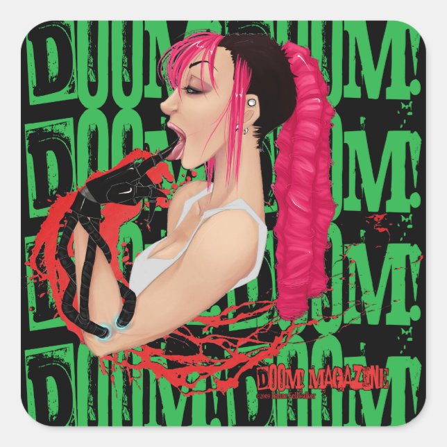 Carré DOOM ! Sticker vert Magazine "Z" (Devant)