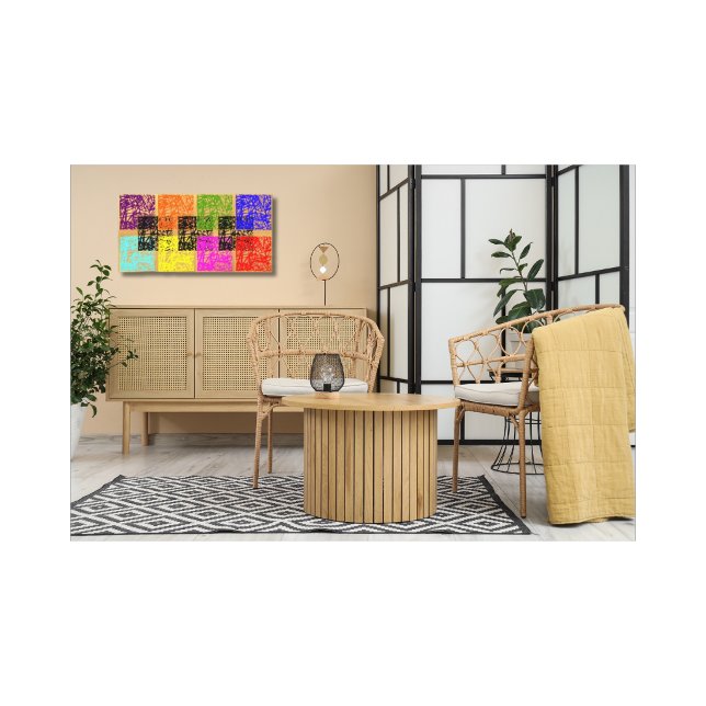 Carré doré multicolore sur toile tendue (Créateur téléchargé)