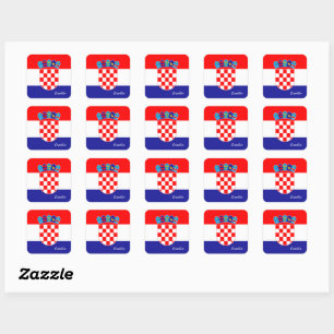 Carré Drapeau croate & sticker de mode Croatie/sports