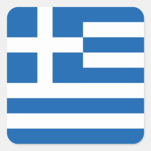 Carré Drapeau de la Grèce Sticker (Carré)