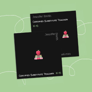 Carré Éducateur moderne Carte de visite noir