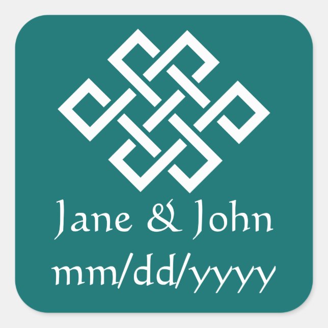 Carré Élégance chinoise dans Sticker Turquoise (Devant)