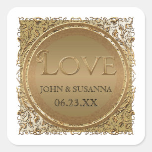 Carré Élégance Cravate noire, Sticker Wedding shower ou 