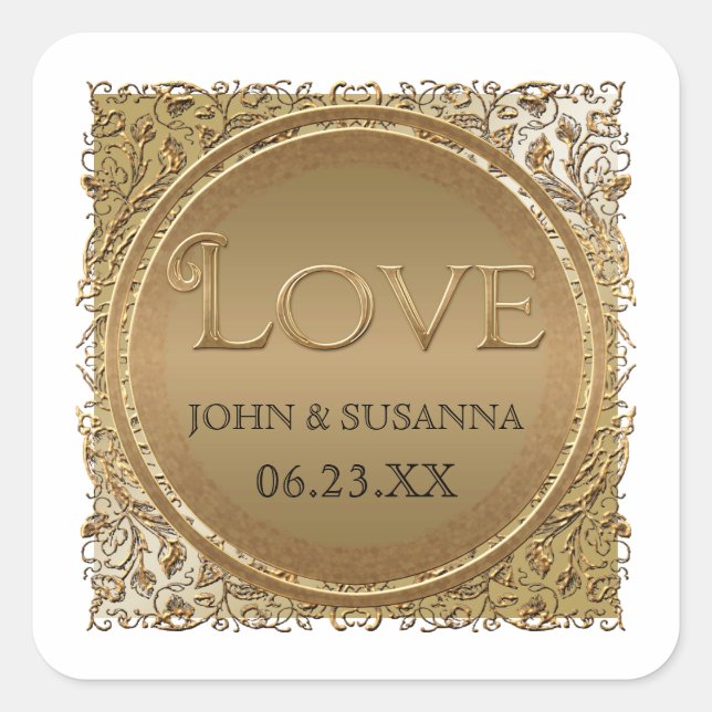 Carré Élégance Cravate noire, Sticker Wedding shower ou  (Devant)