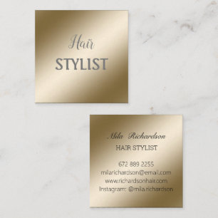 Carré Elégant carte de visite en or métallique moderne j