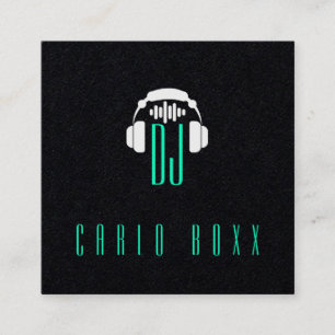 Carré Élégant minimalisme musical noir Carte de visite