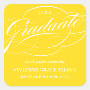 CARRÉ ÉLÉGANT STICKER MERCI GRADUATE SCRIPT