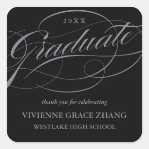 CARRÉ ÉLÉGANT STICKER MERCI GRADUATE SCRIPT