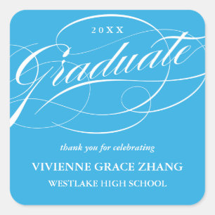 CARRÉ ÉLÉGANT STICKER MERCI GRADUATE SCRIPT