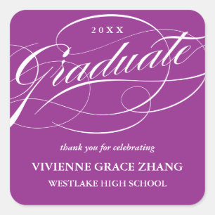 CARRÉ ÉLÉGANT STICKER MERCI GRADUATE SCRIPT