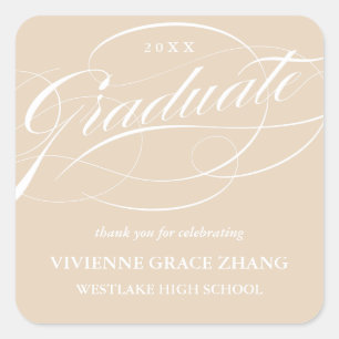 CARRÉ ÉLÉGANT STICKER MERCI GRADUATE SCRIPT