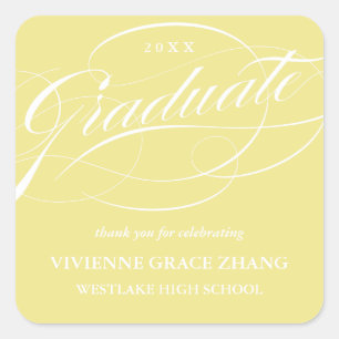 CARRÉ ÉLÉGANT STICKER MERCI GRADUATE SCRIPT