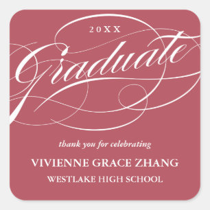 CARRÉ ÉLÉGANT STICKER MERCI GRADUATE SCRIPT