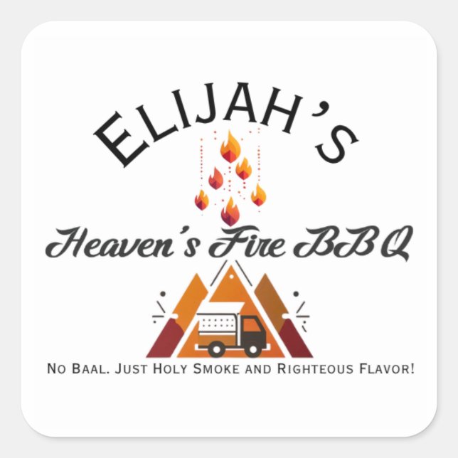 Carré Elijah's Heaven's Fire BBQ Sticker (Devant)