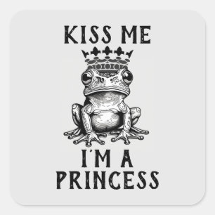 Carré Embrasse-moi Je suis un Sticker Princesse