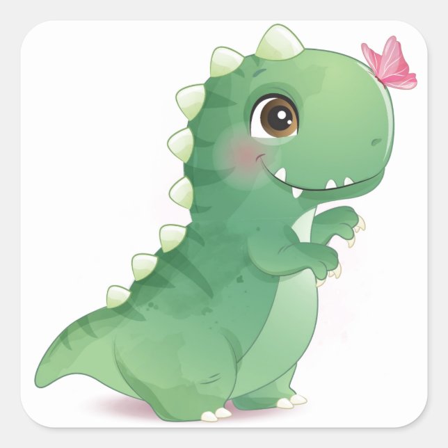 CARRÉ ENVELOPE SEAL STICKER : BABY DINOSAUR (Devant)