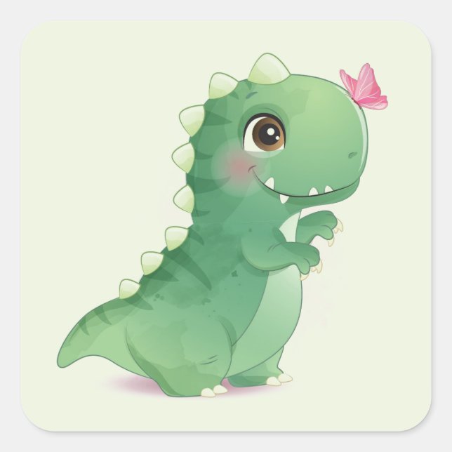 CARRÉ ENVELOPE SEAL STICKER : BABY DINOSAUR (Devant)