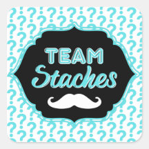 ÉQUIPE Staches Bleu Sticker de révélation de genre