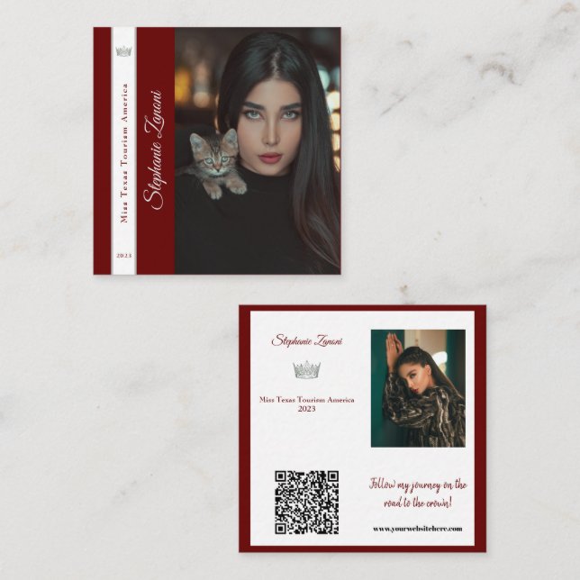 Carré Essentiels de spectacle  Carte de visite | Code QR (Devant / Derrière)