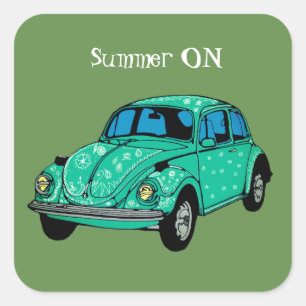 Carré Été sur Green Hippie voiture mandala Sticker