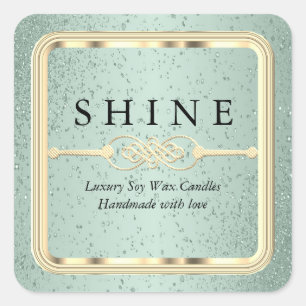 Carré Étiquette Mint Green et Gold