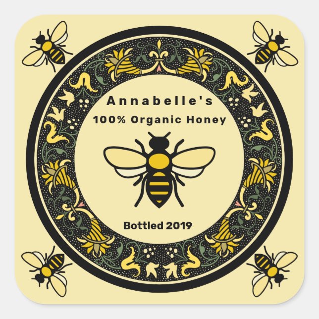 Carré Étiquette Victorian Boarder Honey (Devant)