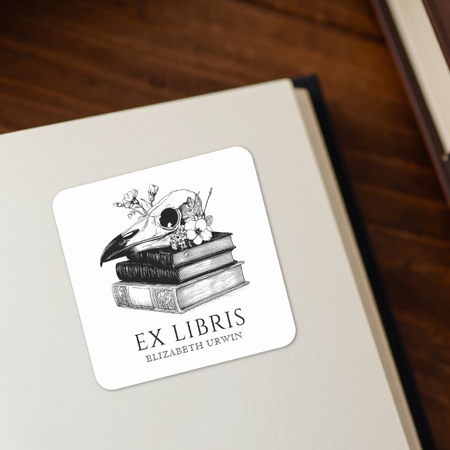 Carré Ex Libris Gothic Custom Bookplate Sticker (Créateur téléchargé)