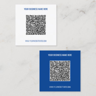 Carré Exemple de carte de visite avec code QR et texte p