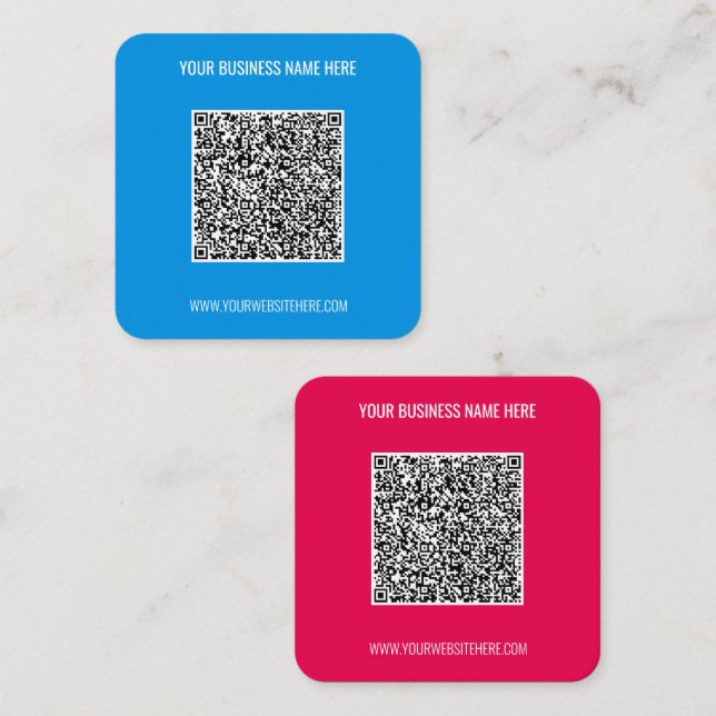 Carré Exemple de carte de visite avec code QR personnali (Devant / Derrière)