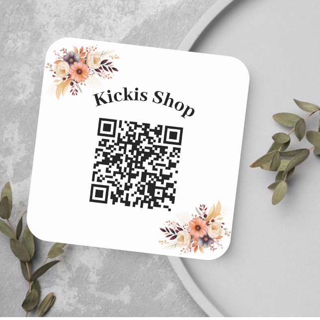 Carré Faites votre propre Sticker de code QR de société (Make Your Own Company QR Code Sticker)