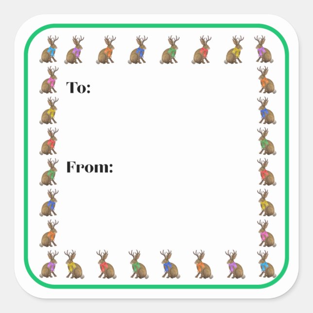 Carré Fashion Forward Jackalope Sticker (Devant)