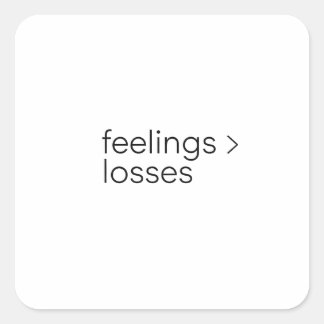 Carré Feelings to Losses Minimalist Crypto Meme Sticker