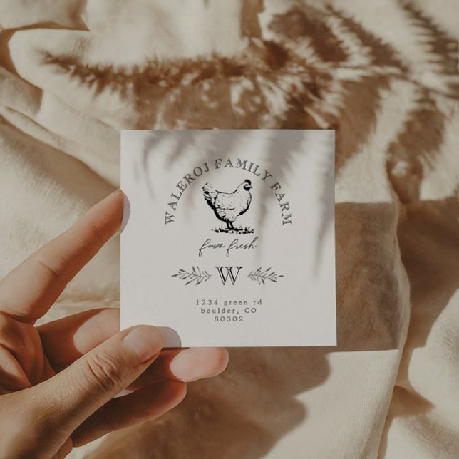 Carré Ferme Moderne Carte de visite de la ferme de poule (Créateur téléchargé)