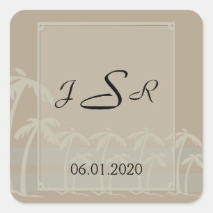 Carré Fidji : Sticker Monogramme pour palmiers tropicaux