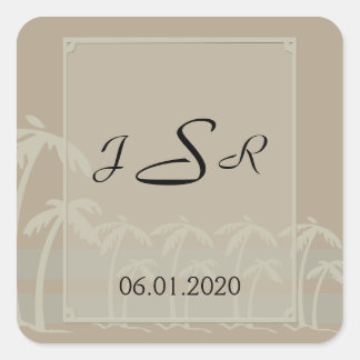 Carré Fidji : Sticker Monogramme pour palmiers tropicaux