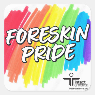 Carré Fierté Foreskin — Sticker — Arc-en-ciel