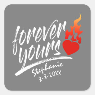 Carré Forever Votre Nom Personnalisé Valentine   Sticker