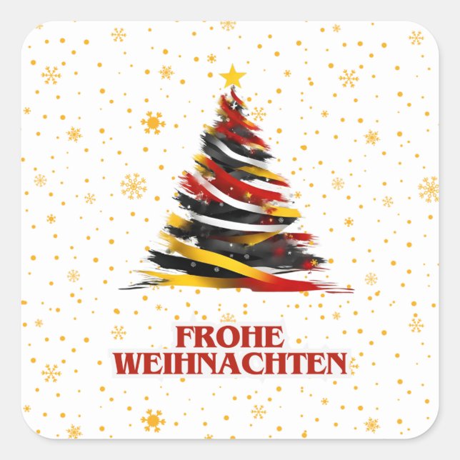 CARRÉ FROHE WEIHNACHTEN GERMAN STICKER (Devant)