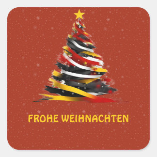 CARRÉ FROHE WEIHNACHTEN GERMAN STICKER