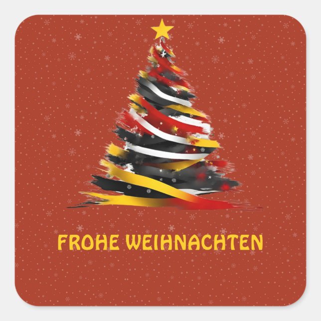 CARRÉ FROHE WEIHNACHTEN GERMAN STICKER (Devant)