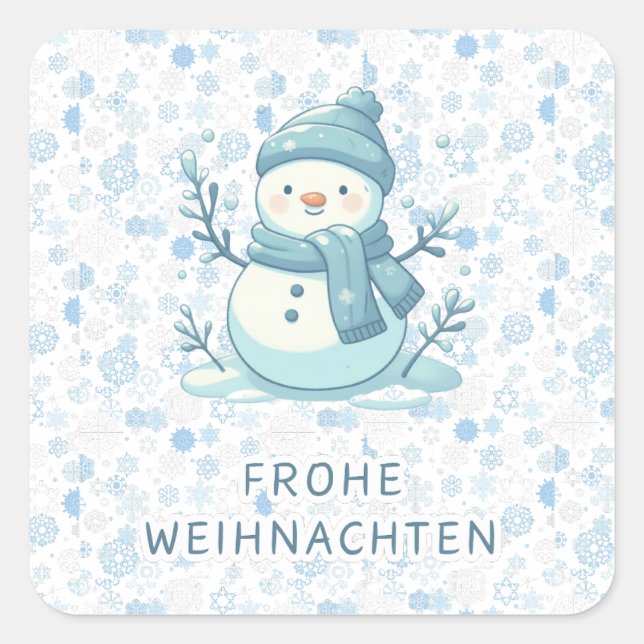 CARRÉ FROHE WEIHNACHTEN GERMAN STICKER (Devant)