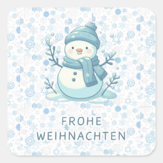 CARRÉ FROHE WEIHNACHTEN GERMAN STICKER
