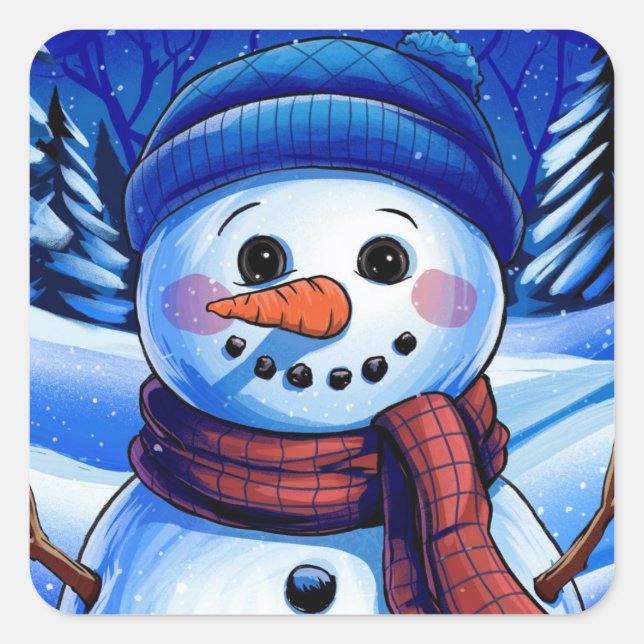 Carré Frosty Snowman Hoilday Sticker (Devant)
