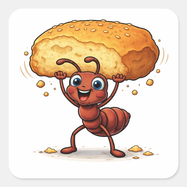 Carré Funny Ant Lifting Giant Crumb Art Sticker (Devant)