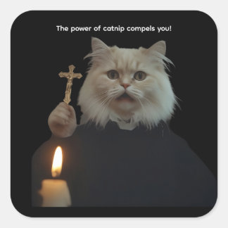 Carré Funny Cat Exorcist Sticker - Catnip Compels You