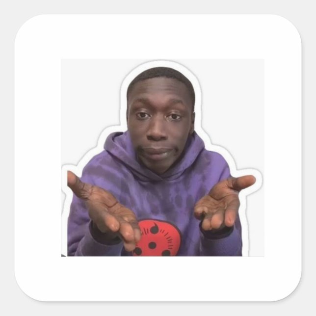 Carré Funny Khaby Meme Vinyl Sticker (Devant)