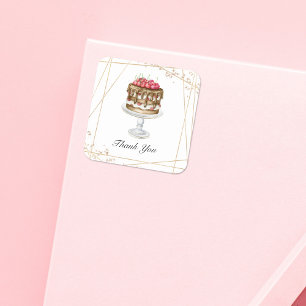 Carré Gâteau / Boulangerie Sticker Merci d'affaires