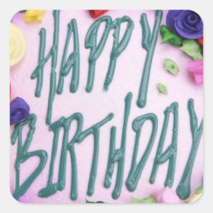 Carré Gâteau d'anniversaire - Sticker
