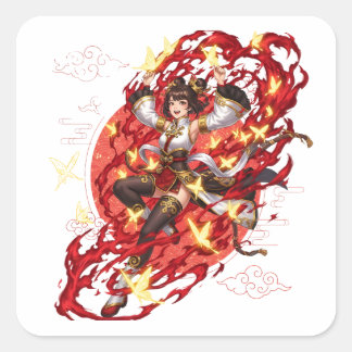 Carré Genshin Impact Xiangling Pyro Anime Sticker - Liyu